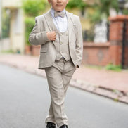 Tea Beige Slim Fit Peak Lapel Boy Tuxedo