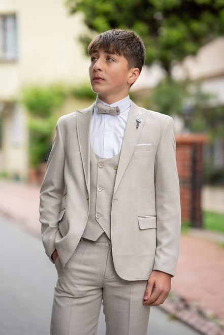 Tea Beige Slim Fit Peak Lapel Boy Tuxedo