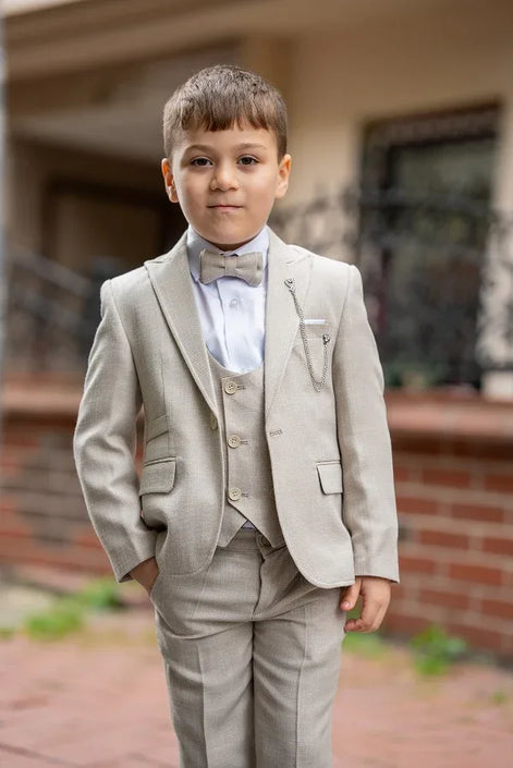 Tea Beige Slim Fit Peak Lapel Boy Tuxedo
