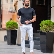 Tea Black Slim Fit Crew Neck T-Shirt