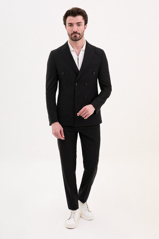 Black Double Breasted Suit