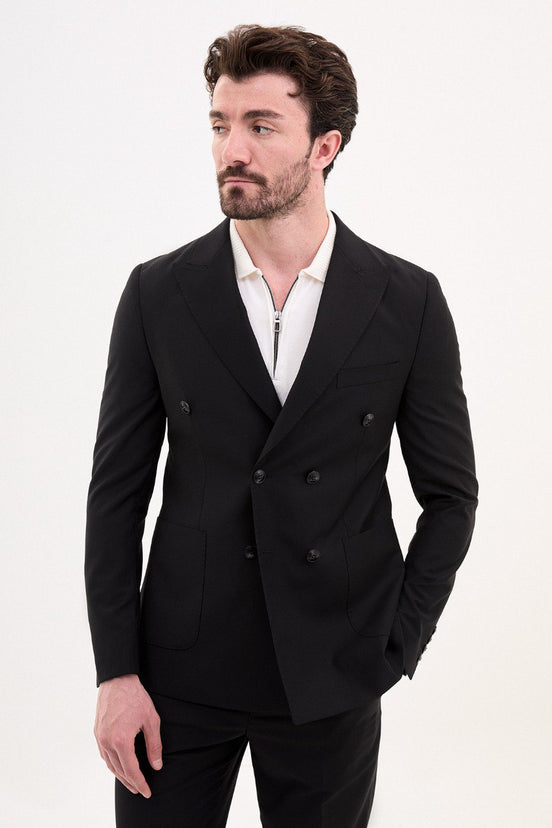 Black Double Breasted Suit
