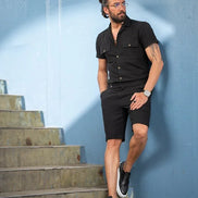Tea Black Slim Fit Double Pocket Casual Shirt