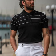 Tea Black Slim Fit Polo T-Shirt