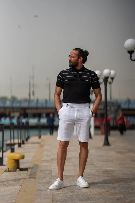 Tea Black Slim Fit Polo T-Shirt