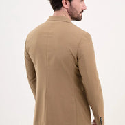 GentWith Tea Brown Slim Fit Double Breasted Suit