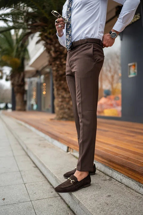 Dark Brown Slim Fit Chino Pants for Men 38W Dark Brown Slim Fit Chino Pants for Men 38W