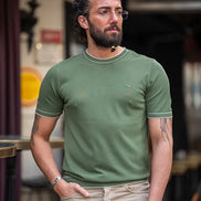 Tea Green Slim Fit Crew Neck T-Shirt