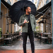 Tea Khaki Slim Fit Double Pocket Buttoned Coat