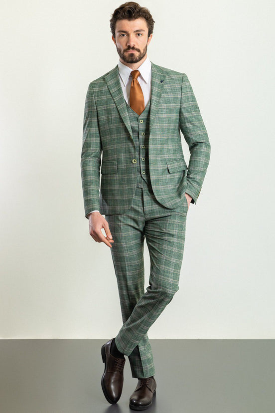 Light Green Plaid Suit