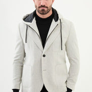 Tea Men's Beige Hooded Blazer