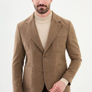 Tea Men's Brown Hooded Blazer
