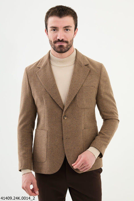 Tea Men's Brown Hooded Blazer