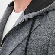 Tea Men's Gray Hooded Blazer