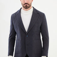 Tea Men's Navy Blue Hooded Blazer