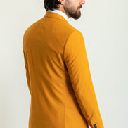 Tea Slim Fit Notch Lapel 3 Piece Mustard Suit