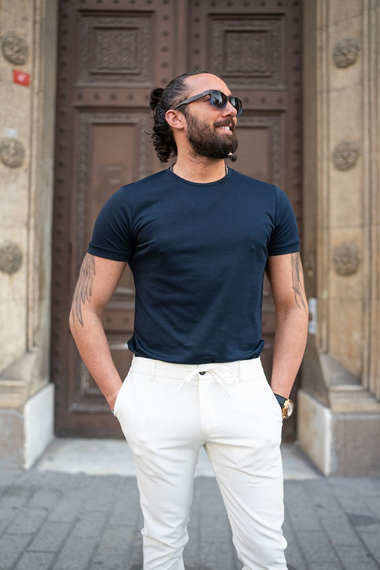 Navy Blue Round Neck T-Shirt
