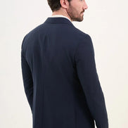 GentWith Tea Navy Blue Slim Fit Double Breasted Suit