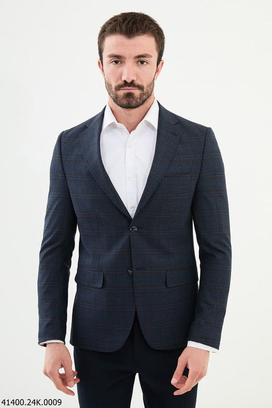 Navy Blue Wool Blazer