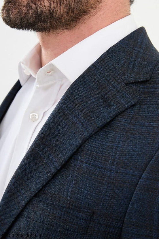Navy Blue Wool Blazer