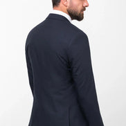 Tea Navy Blue Slim Fit Peak Lapel 3 Piece Suit