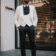 Tea Slim Fit Shawl Lapel Off White Tuxedo
