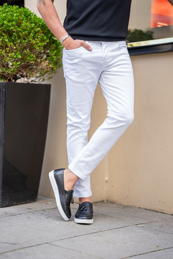 Tea White Slim Fit Jeans