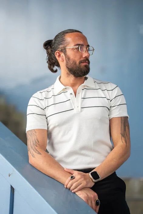 Tea White Slim Fit Polo T-Shirt