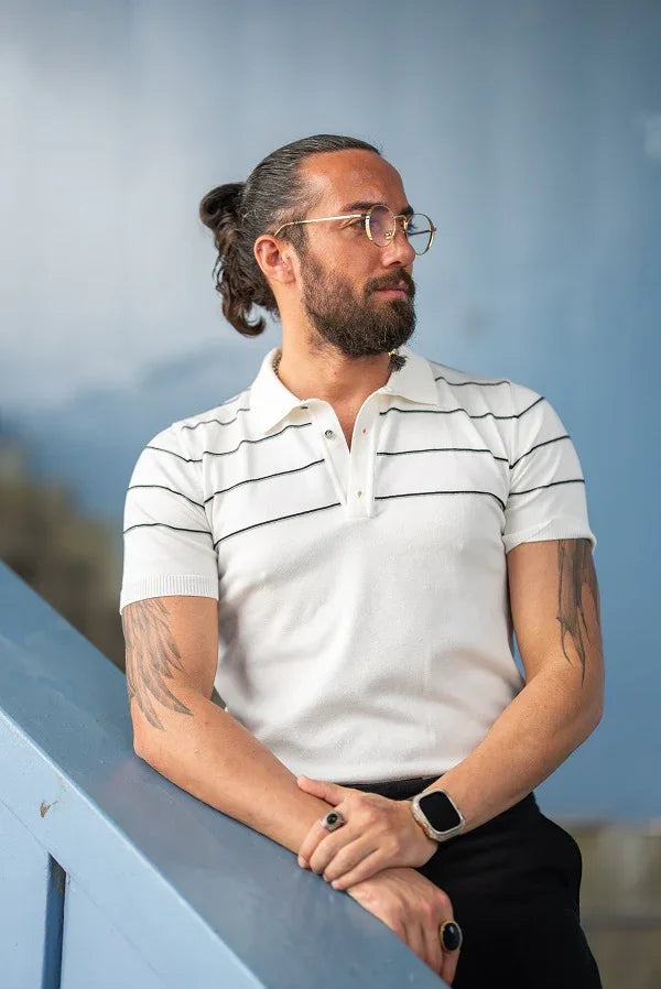 Tea White Slim Fit Polo T-Shirt