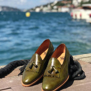 The Oth Kiltie Green Tassel Loafers