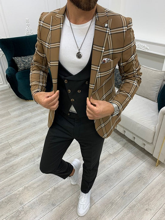 Brown Plaid Suit