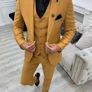 Whitney Slim Fit Peak Lapel Mustard Suit