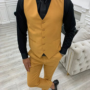 Whitney Slim Fit Peak Lapel Mustard Suit