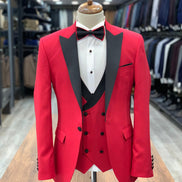 Whitney Slim Fit Peak Lapel Red Tuxedo