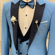 Yukon Slim Fit Peak Lapel Azure Blue Tuxedo