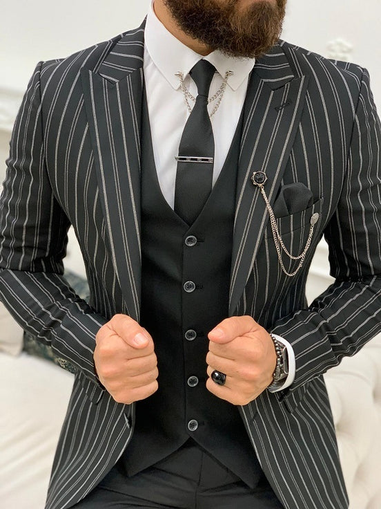 Black Striped Suit