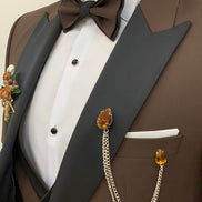 Yukon Slim Fit Peak Lapel Coffee Brown Tuxedo