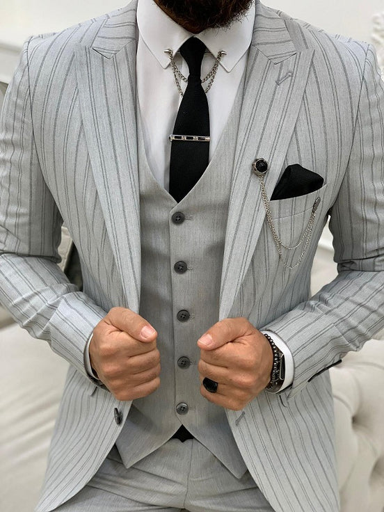 Gray Striped Suit