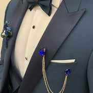 Yukon Slim Fit Peak Lapel Blue Tuxedo
