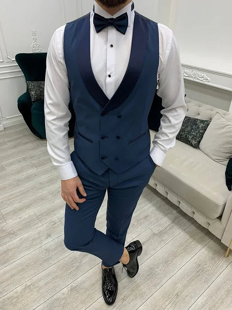 Yukon Slim Fit Peak Lapel Blue Tuxedo