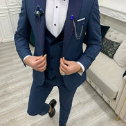 Yukon Slim Fit Peak Lapel Blue Tuxedo