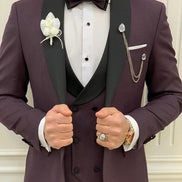 Yukon Slim Fit Shawl Lapel Purple Tuxedo