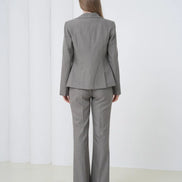Gray Striped Women Suit