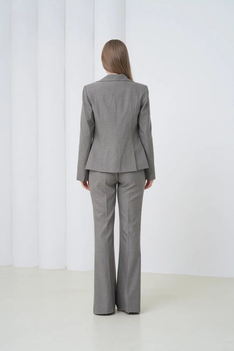 Gray Striped Women Suit