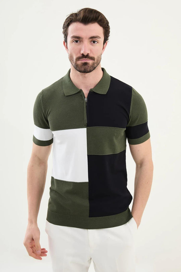 Green Polo Quarter Zip