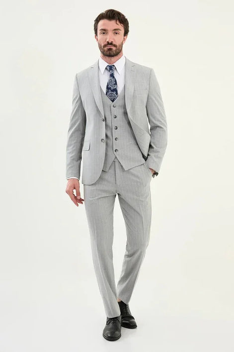 Marina Grey Striped Suit