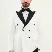 Hamden White Slim Fit Peak Lapel Tuxedo
