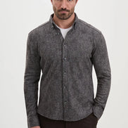 Herringbone Wool Shirt Brown