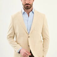 Houston Beige Crosshatch Cotton Blazer
