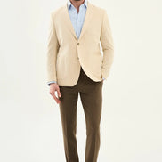 Houston Beige Crosshatch Cotton Blazer